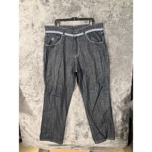 8732 Young Jeezy Dark Wash Denim Jeans Mens 40 Embroidered Crest Streetwear